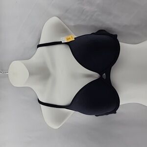 Y2K Black Vassarette Bra 38C Plunge NWT